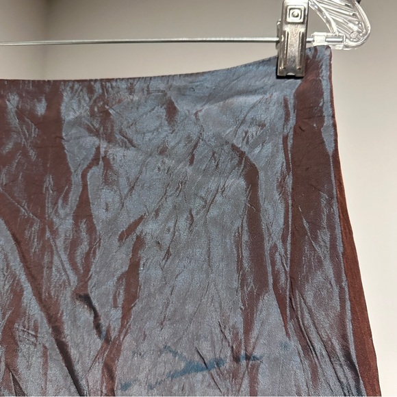 Vintage JS Collections Y2K Blue Iridescent Silky Slip Maxi Skirt Women’s Size 8 - Picture 5 of 13